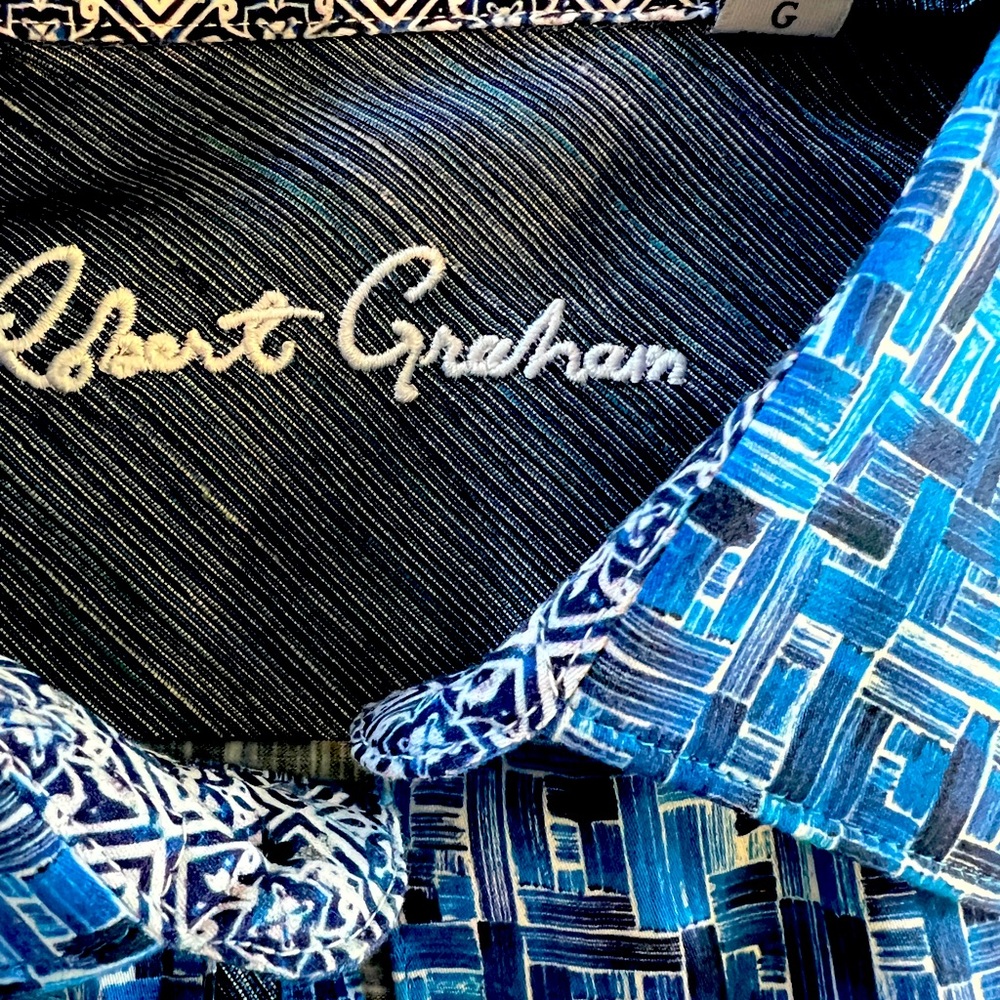 Robert Graham Blue/Black Button Down Shirt L